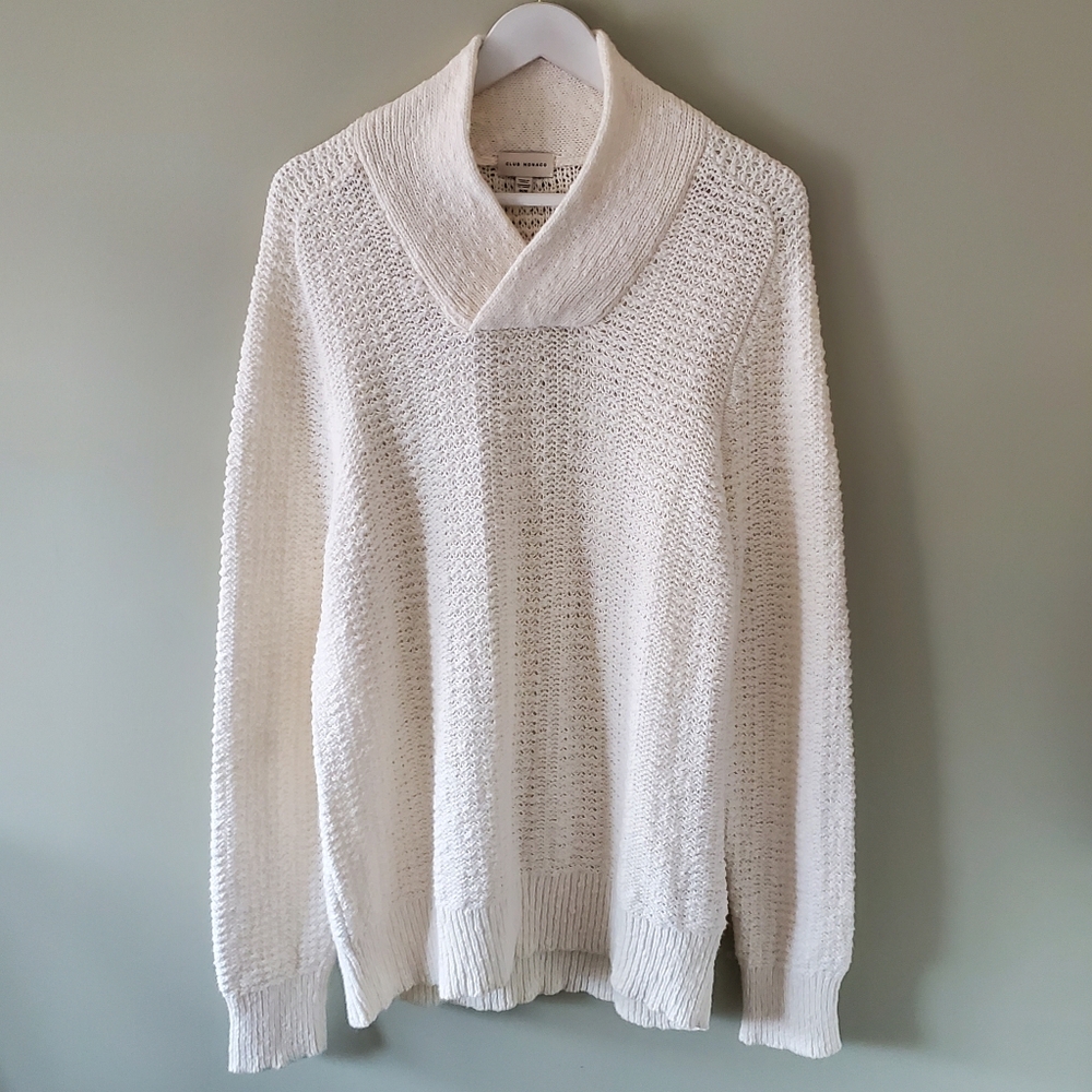 Club Monaco White V-Neck Sweater